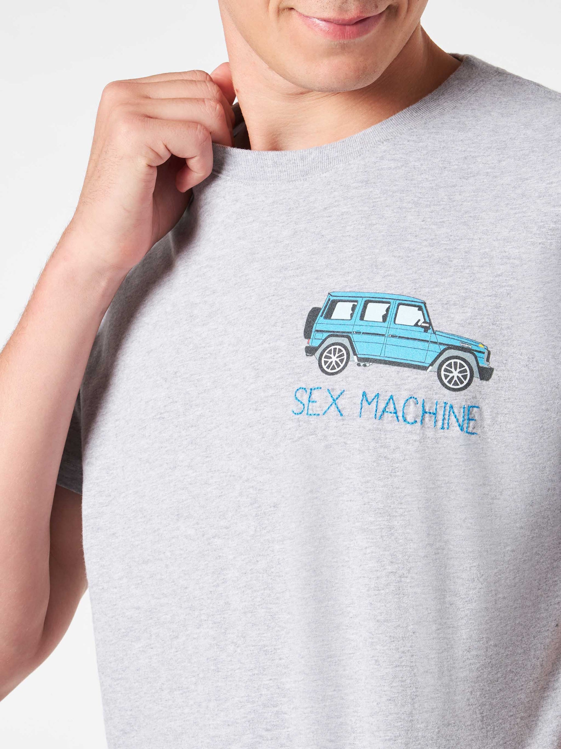 Man heavy cotton t-shirt with Sex Machine embroidery - MC2 Saint Barth