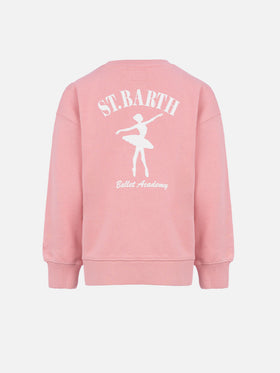 Girl crewneck sweatshirt Briony with St. Barth ballet academy print - MC2 Saint Barth