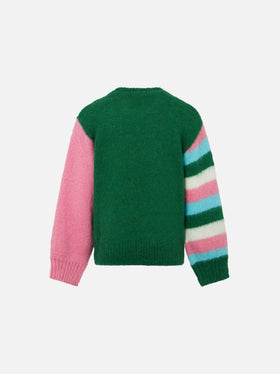 Girl boxy shape soft sweater with Comme Ci Comme Ça embroidery - MC2 Saint Barth