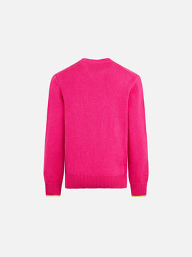 Girl crewneck sweater with My mom is Cool embroidery - MC2 Saint Barth