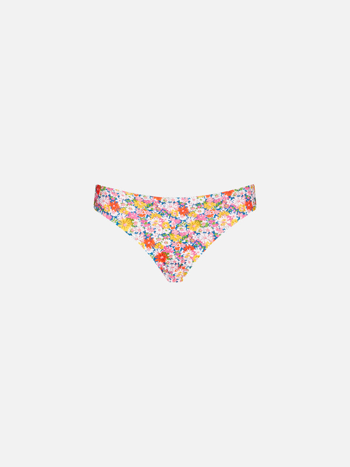 Girl swim briefs with flower print | Made with Liberty fabric - MC2 Saint Barth