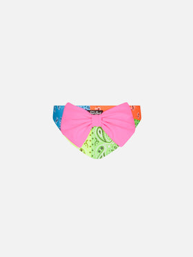 Girl swim briefs with fluo bandanna print - MC2 Saint Barth