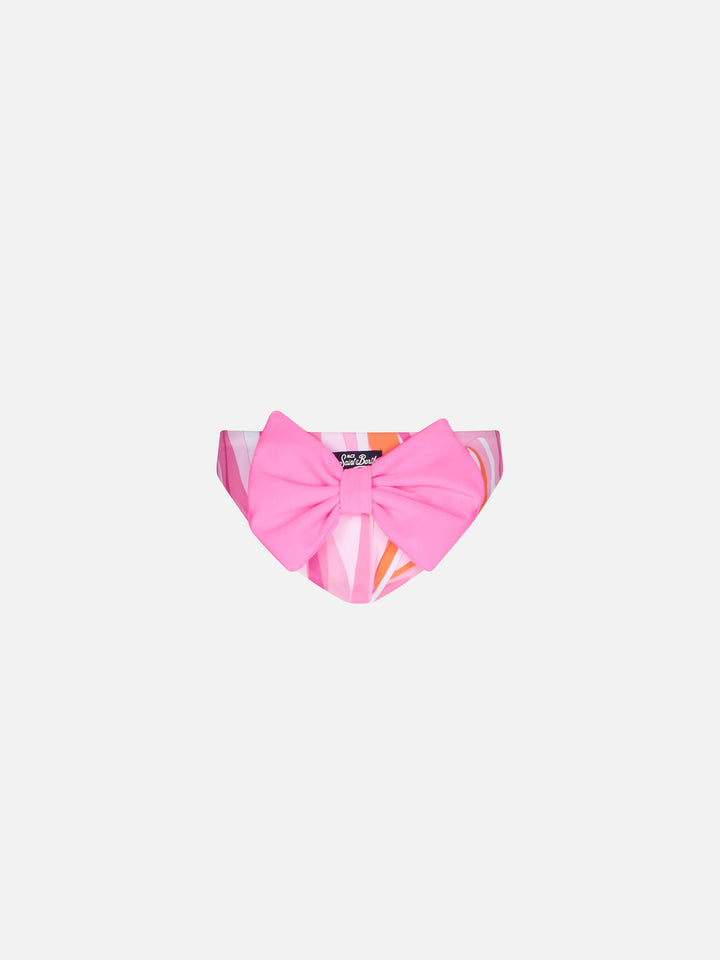 Girl swim briefs with multicolor waves print - MC2 Saint Barth