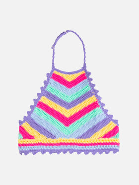 Girl halterneck crochet top - MC2 Saint Barth
