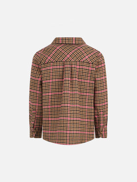 Girl overshirt with pied de poule print - MC2 Saint Barth