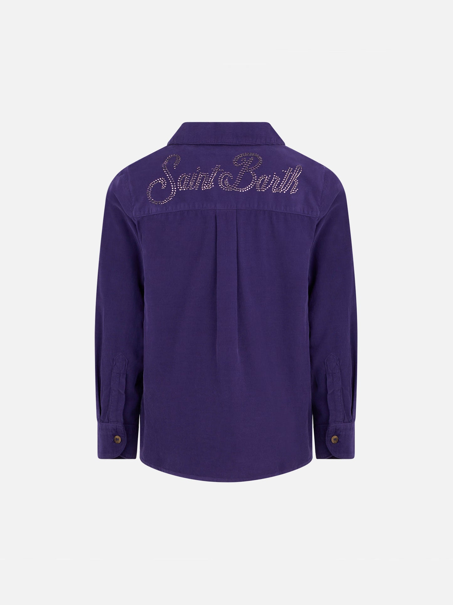 Girl velvet overshirt with Saint Barth rhinestones print - MC2 Saint Barth
