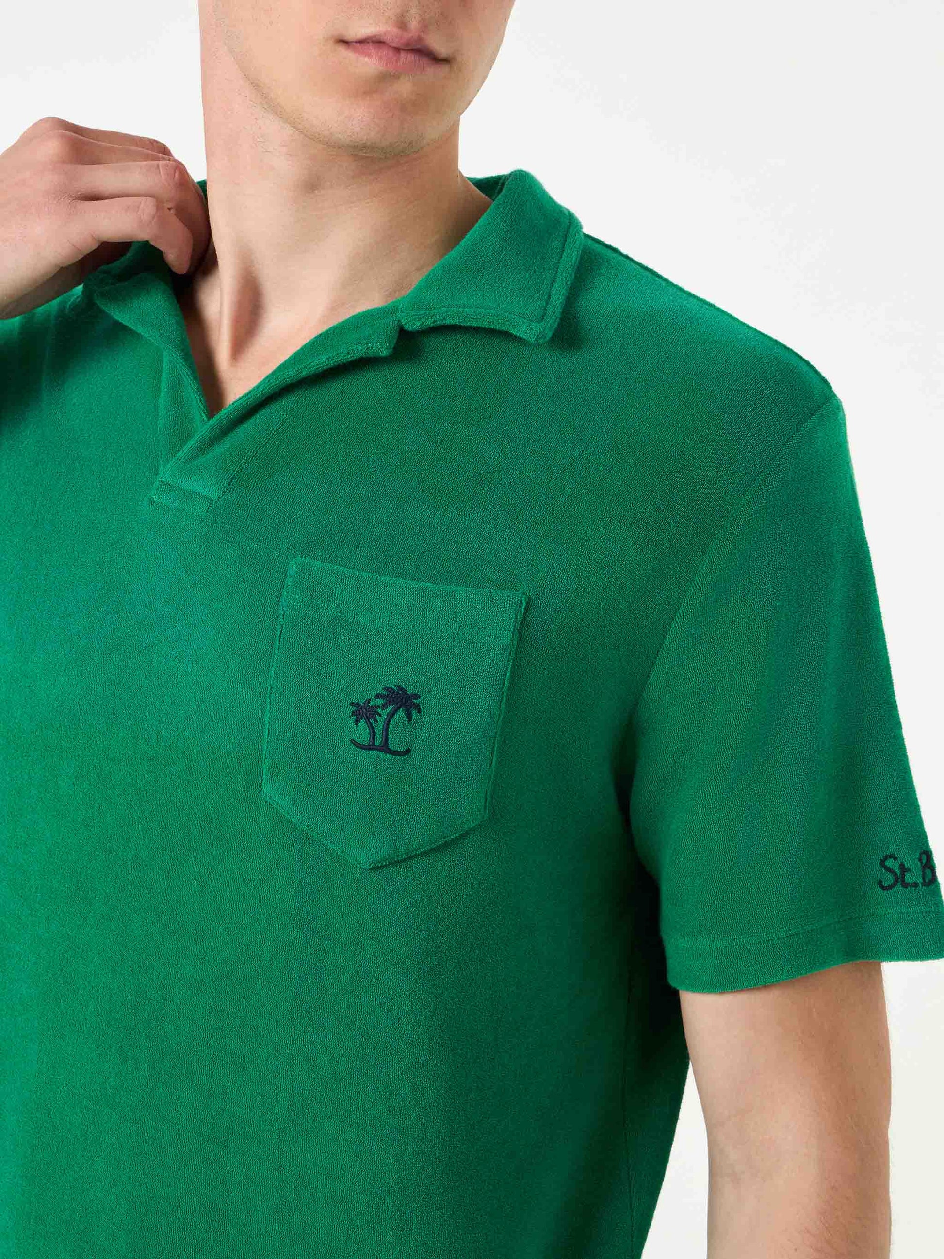 Man green terry polo - MC2 Saint Barth