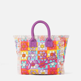 Colette canvas handbag with smiling daisy print - MC2 Saint Barth