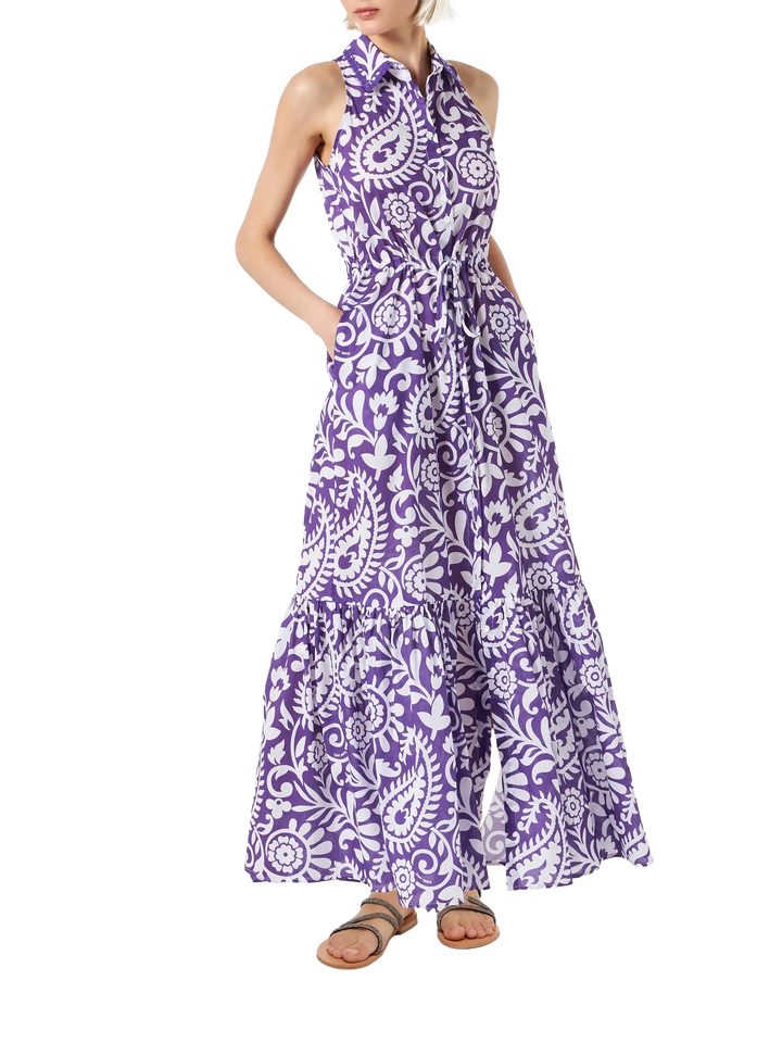 Neckholder-Kleid für Damen mit Paisley-Print