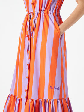 Woman halterneck dress with striped print - MC2 Saint Barth