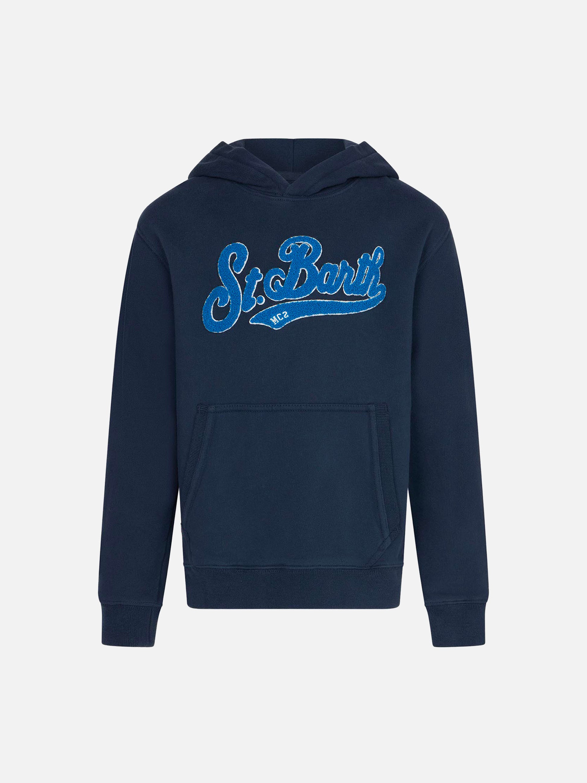 Boy navy blue hooded sweatshirt - MC2 Saint Barth