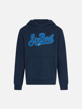 Boy navy blue hooded sweatshirt - MC2 Saint Barth