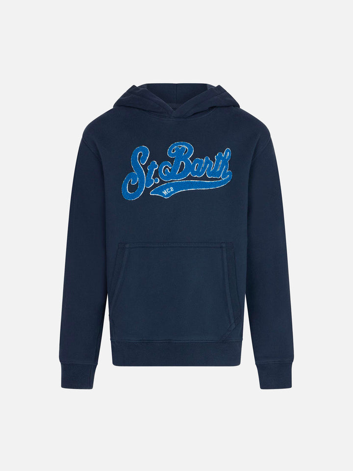 Boy navy blue hooded sweatshirt - MC2 Saint Barth