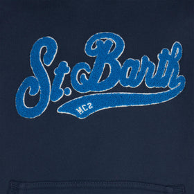 Boy navy blue hooded sweatshirt - MC2 Saint Barth