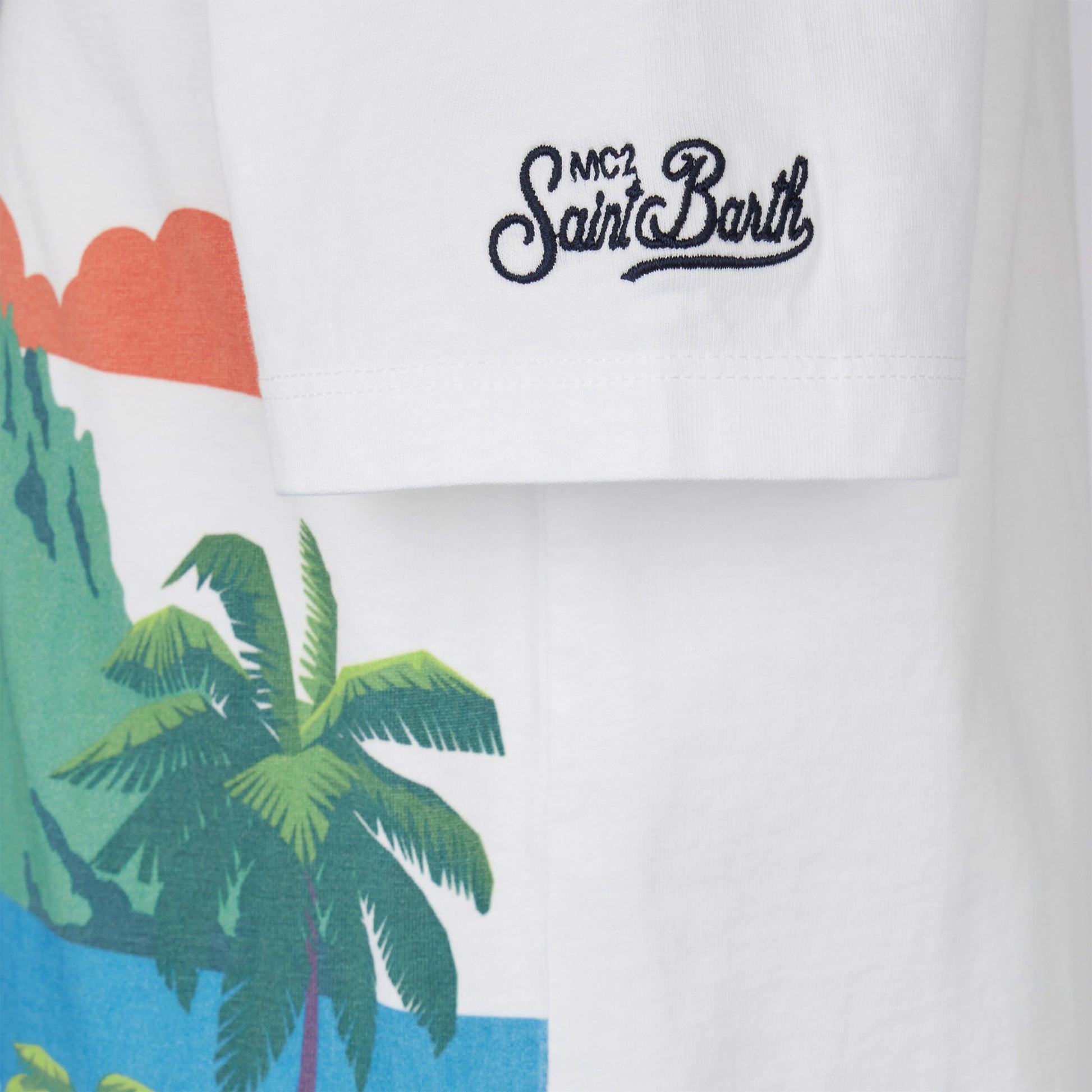 Boy cotton t-shirt with Ibiza postcard print - MC2 Saint Barth
