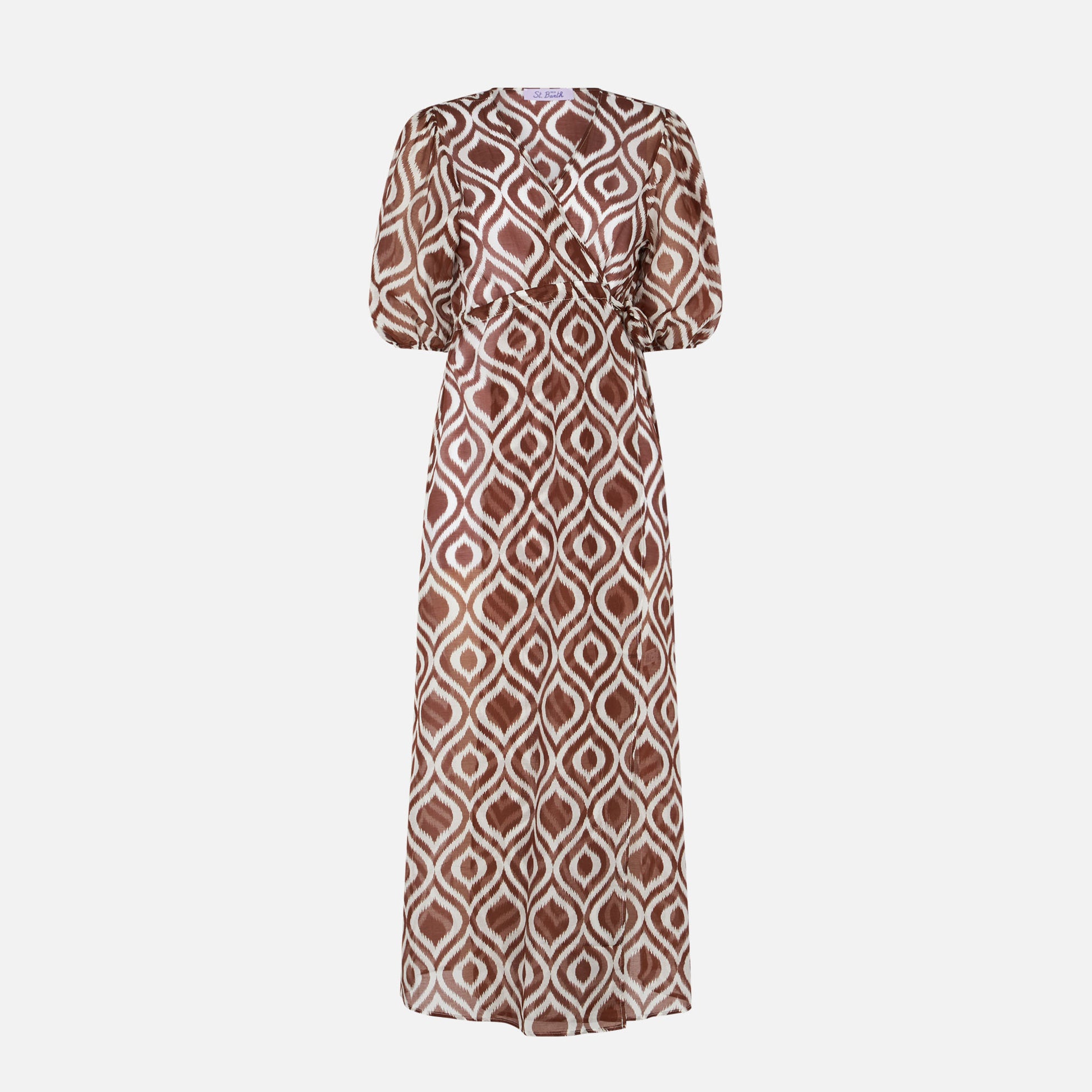 Cotton and silk long beach dress Bliss with ikat print - MC2 Saint Barth