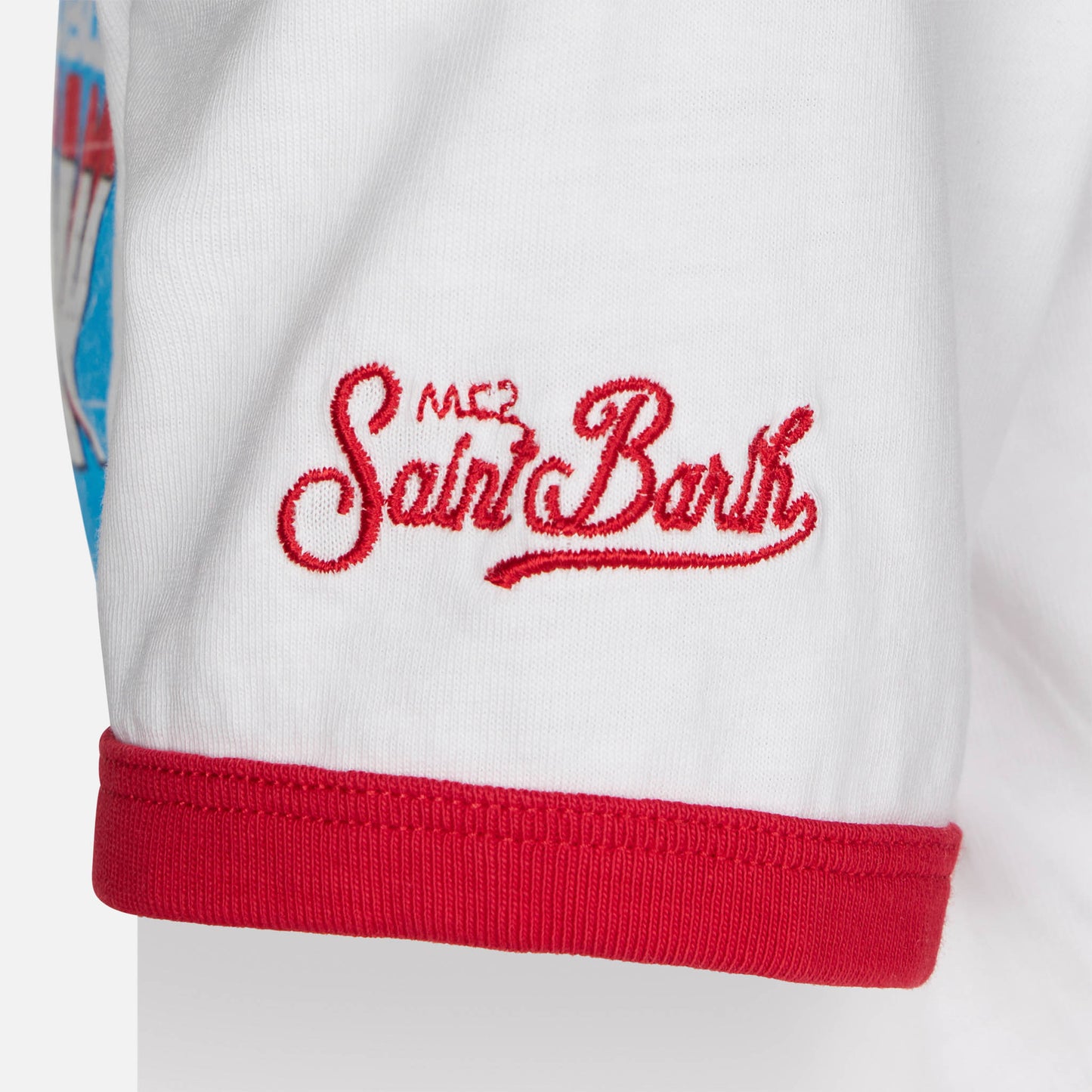Kid white cotton t-shirt with Iron Man front print | MARVEL SPECIAL EDITION - MC2 Saint Barth