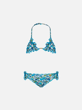 Girl triangle bikini with mushroom print | Made with Liberty fabric - MC2 Saint Barth