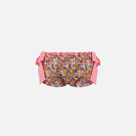 Girl swim briefs with multicolor flower pattern - MC2 Saint Barth