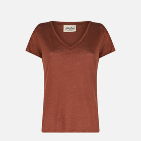 Woman brown linen t-shirt - MC2 Saint Barth