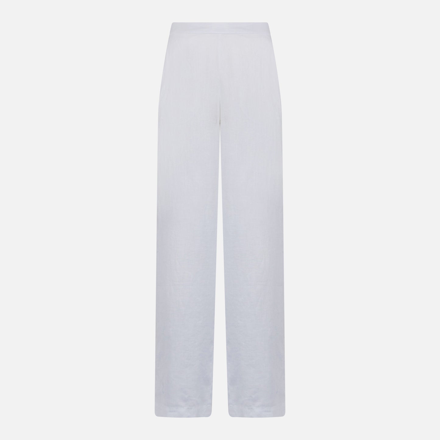 Taryn white solid color linen pants