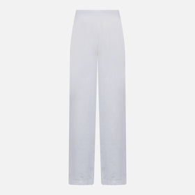 Taryn white solid color linen pants