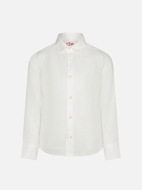 White linen kid shirt Agnes - MC2 Saint Barth