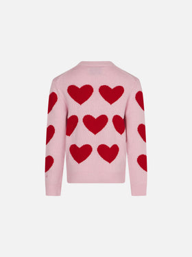 Girl sweater with heart print - MC2 Saint Barth