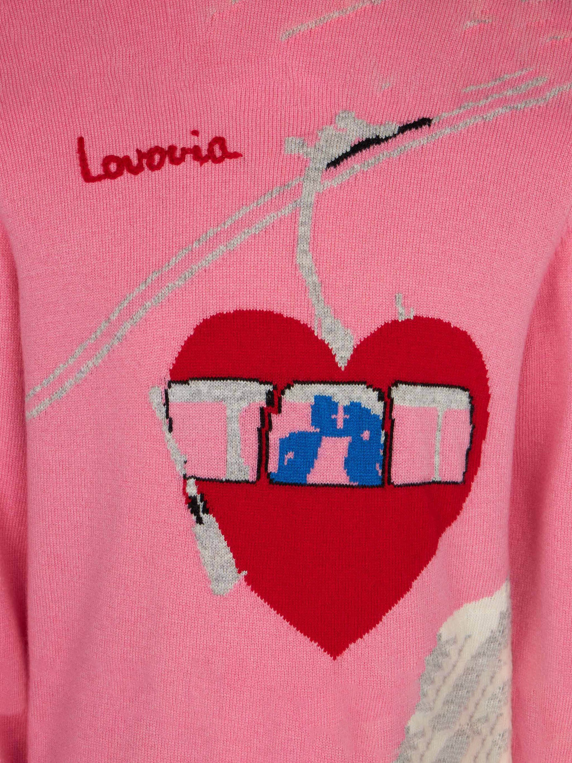 Girl crewneck sweater with love jacquard - MC2 Saint Barth