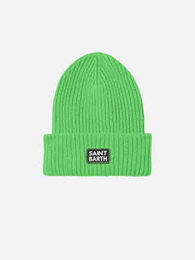 Man fluo green knit beanie - MC2 Saint Barth