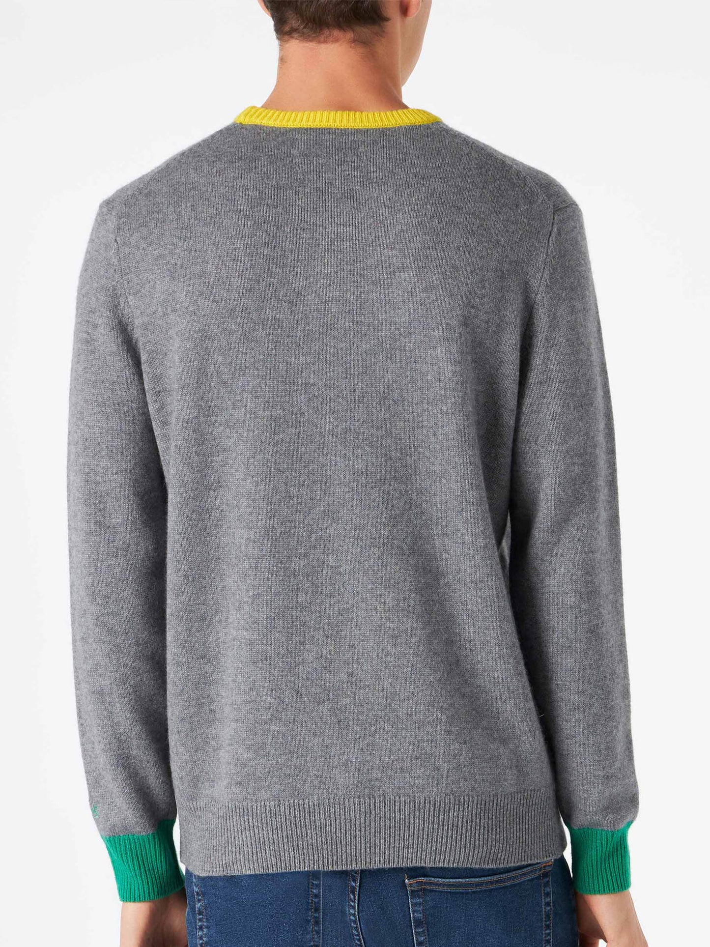 Man grey sweater with Daddy's cool embroidery - MC2 Saint Barth