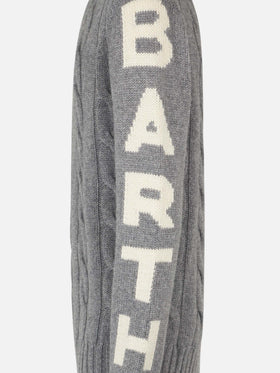 Man grey heavyweight cable knit sweater Bergen - MC2 Saint Barth
