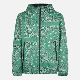 Man hooded lightweight windbreaker with bandanna print - MC2 Saint Barth