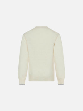 Girl crewneck sweater with All I need is snow lettering - MC2 Saint Barth