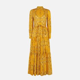 Woman ochre bandanna long dress Jensen - MC2 Saint Barth