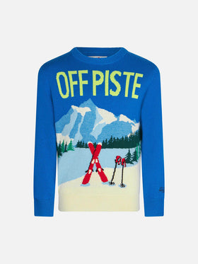 Boy sweater with mountains postcard print - MC2 Saint Barth