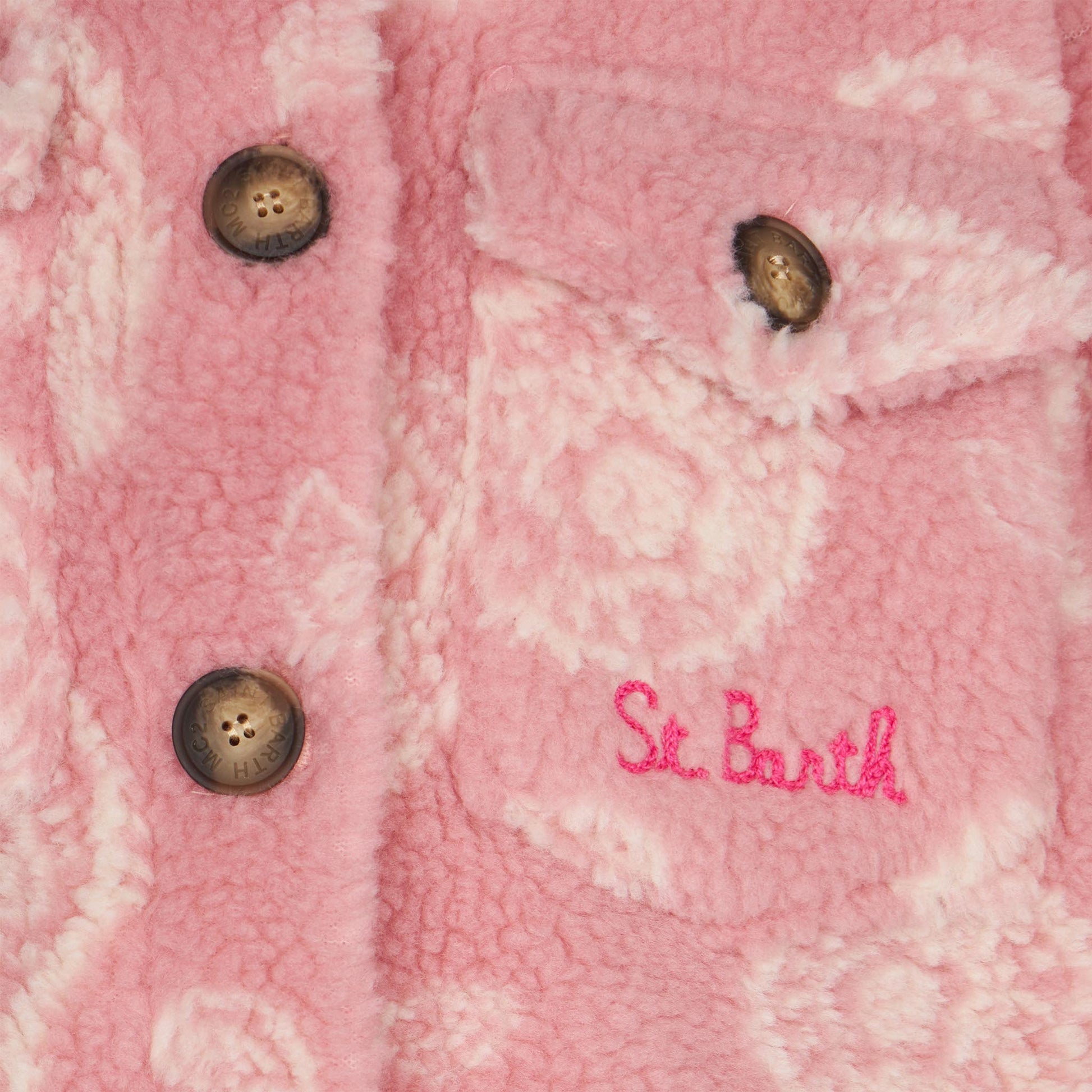 Girl sherpa overshirt with paisley print - MC2 Saint Barth