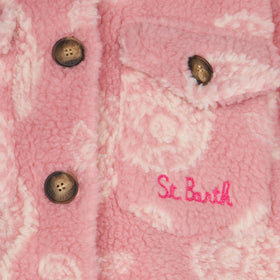 Girl sherpa overshirt with paisley print - MC2 Saint Barth