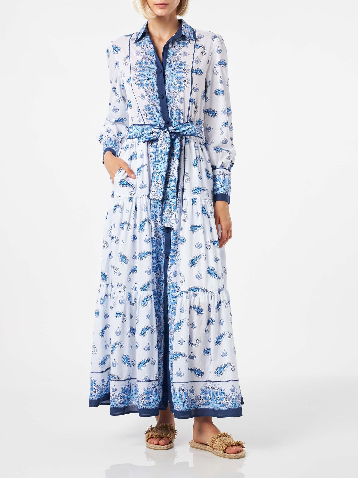 Woman long dress Jensen with paisley print - MC2 Saint Barth