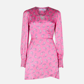 Satin wrap dress with paisley print - MC2 Saint Barth