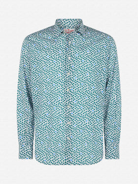 Man muslin cotton Sikelia shirt with palms print - MC2 Saint Barth