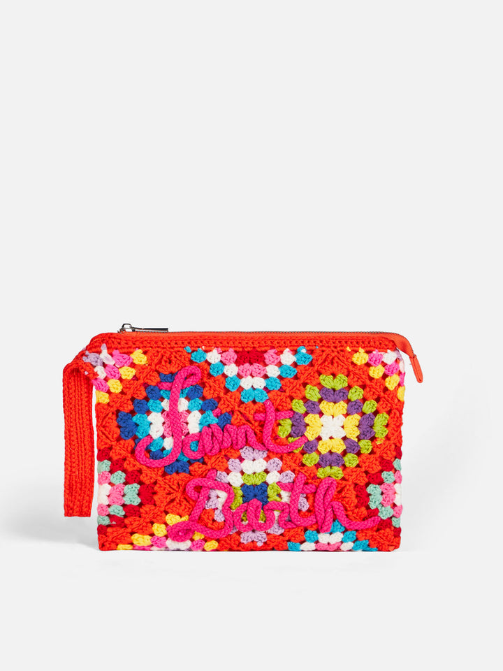 Parisienne orange crochet pouch bag with Saint Barth - MC2 Saint Barth