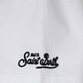 Boy cotton t-shirt with green bandanna printed pocket - MC2 Saint Barth