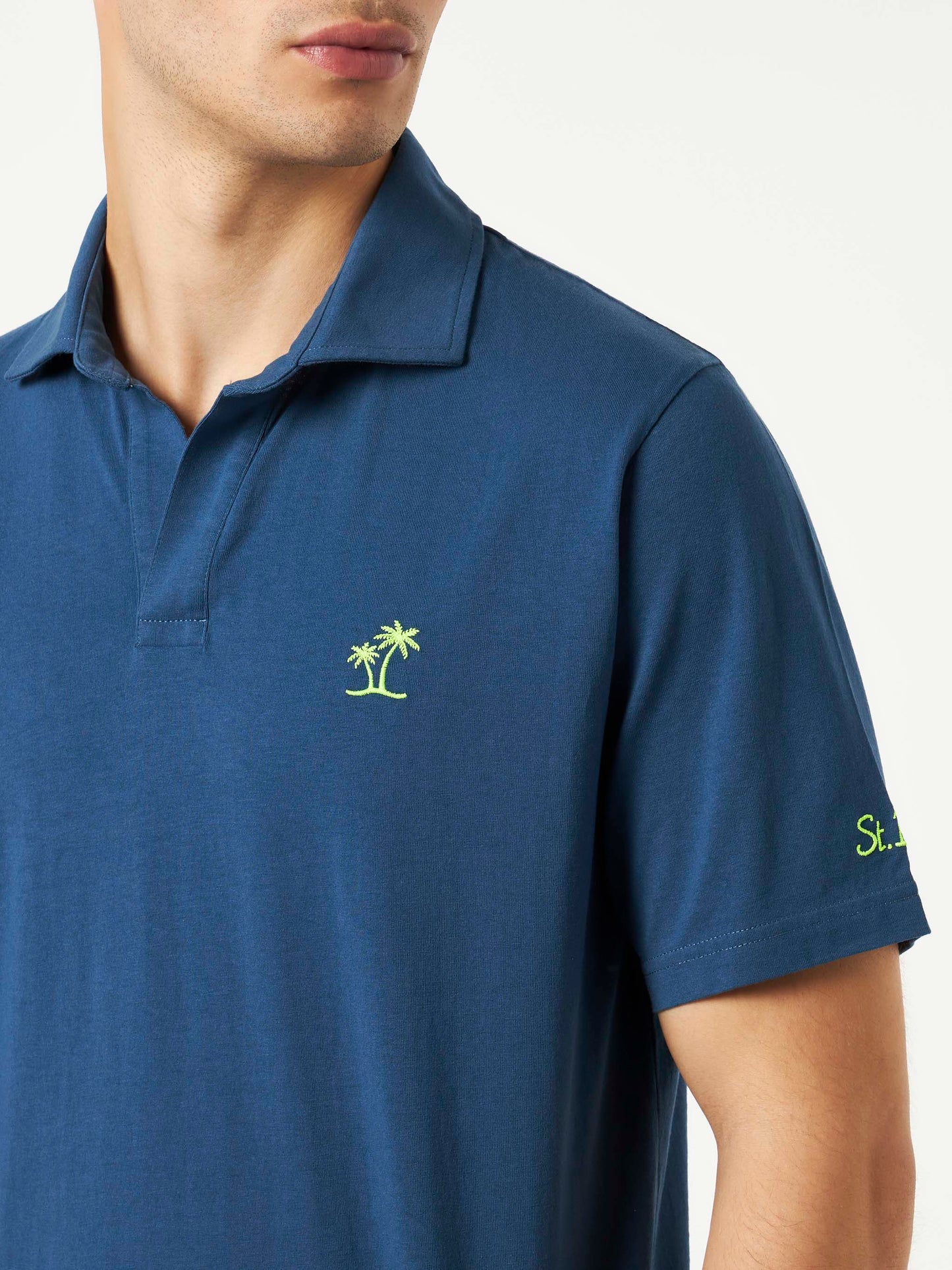 Navy bluecotton jersey man polo - MC2 Saint Barth