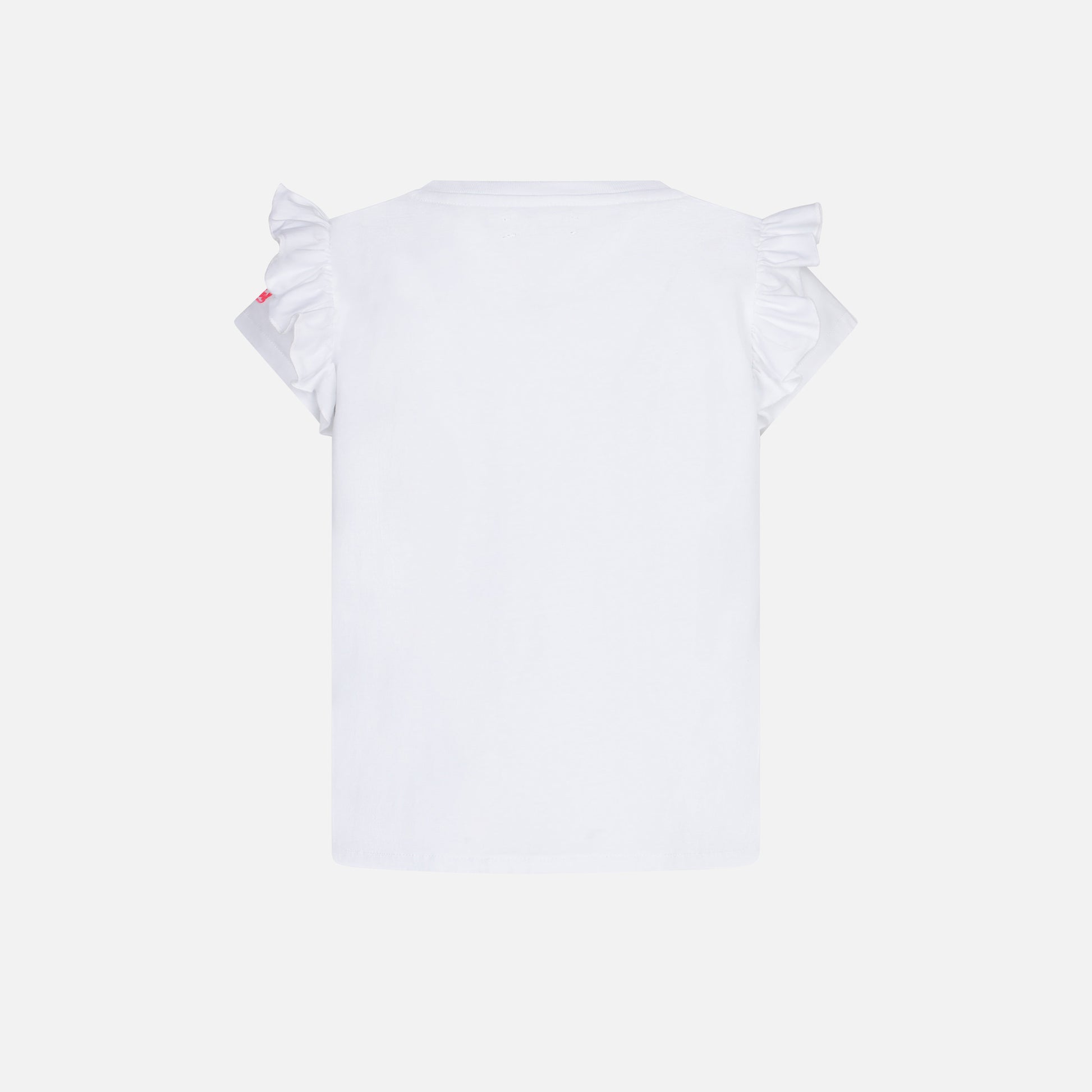 Girl ruffled t-shirt with flounce and Portami al Mare embroidery - MC2 Saint Barth