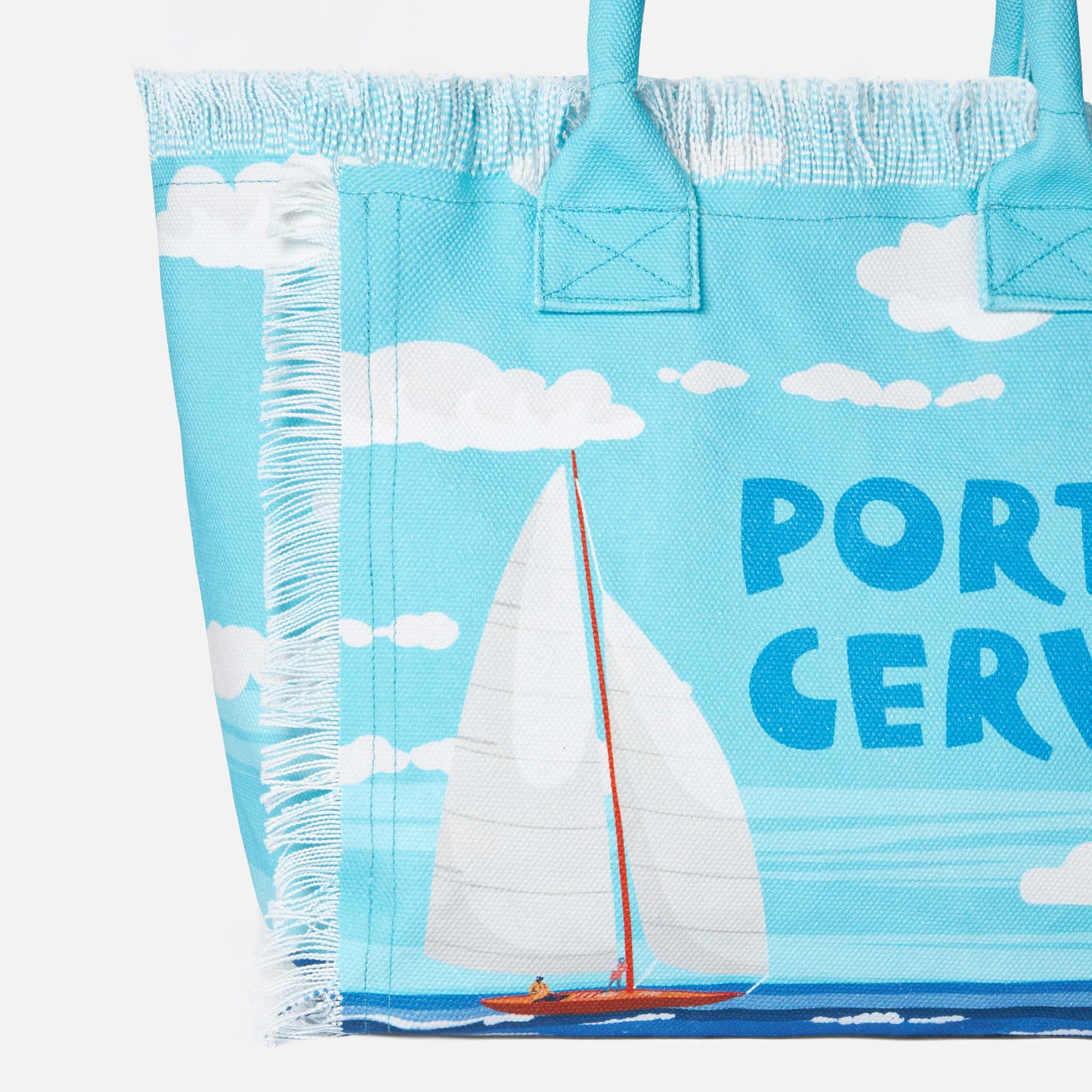 Vanity canvas shoulder bag with Porto Cervo print - MC2 Saint Barth