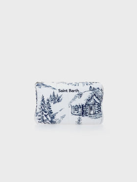 Funda acolchada para mesa con estampado toile de jouy 