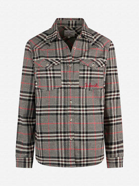 Woman velvet overshirt with Prince of Wales print - MC2 Saint Barth