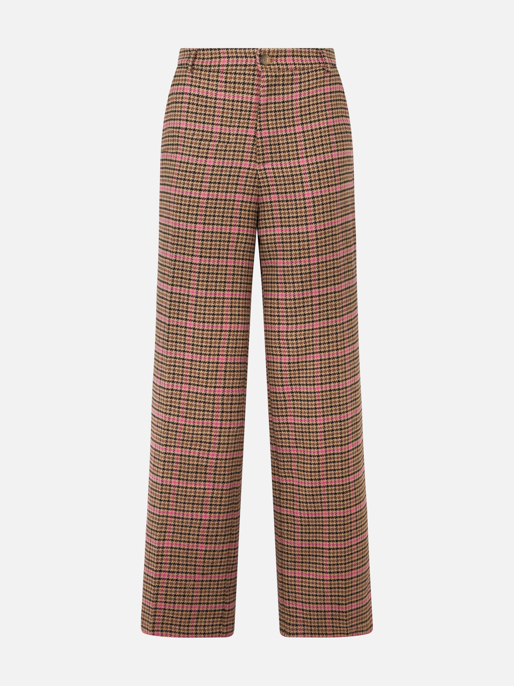 Woman palazzo pants with pied de poule print - MC2 Saint Barth