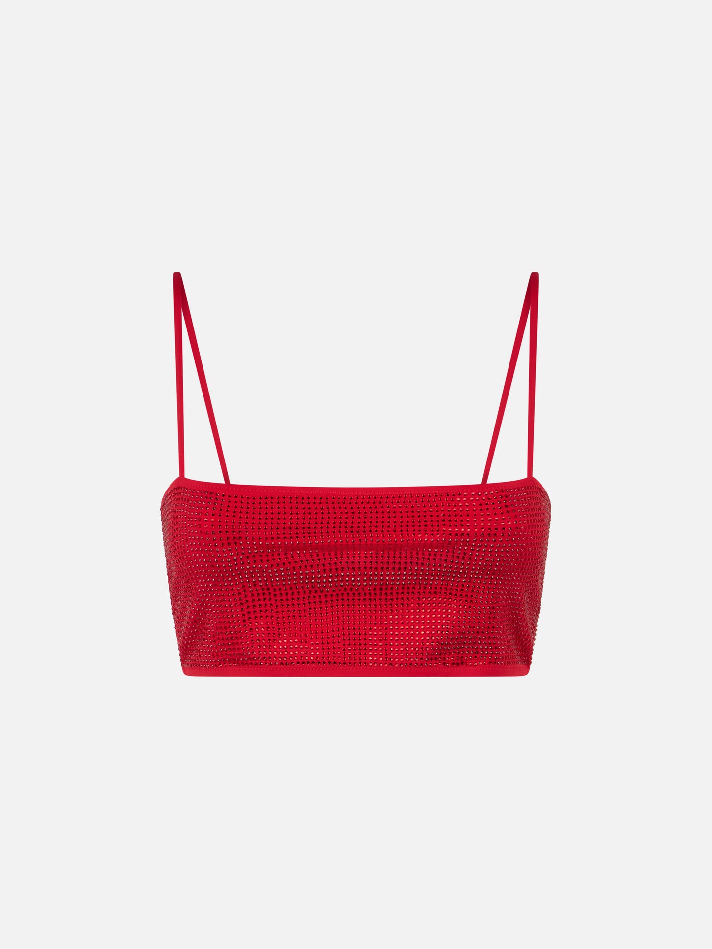 Bandeau red top Athena with rhinestones